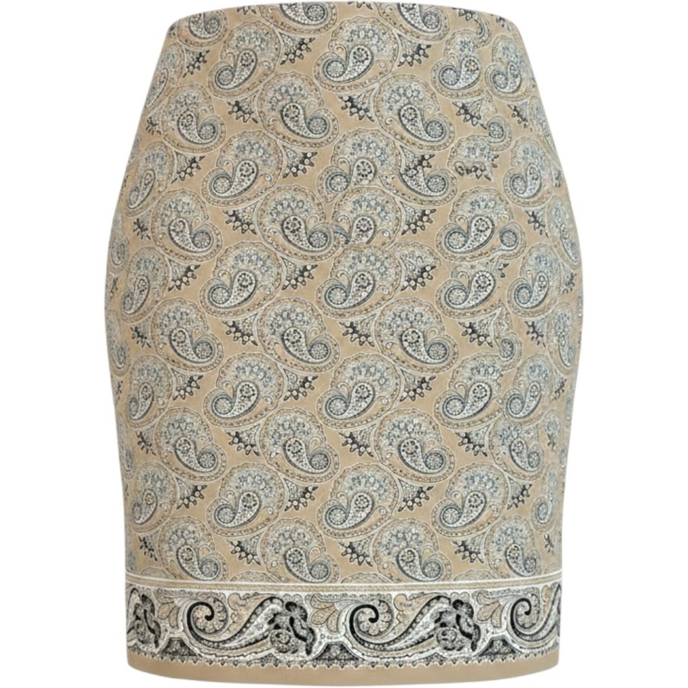 Vintage Y2K Casual Corner Annex Petite 4 Paisley A-Line Cotton Stretch Skirt EUC